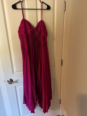 Petal & Pup Magenta Pleated Spaghetti Vicki dress